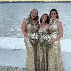 Revelry Sequin Dylan Champagne Dress - Size 4